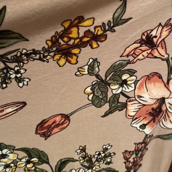 Justify Floral Kimono Cardigan Size L/XL Crocheted Trim - Picture 4 of 8